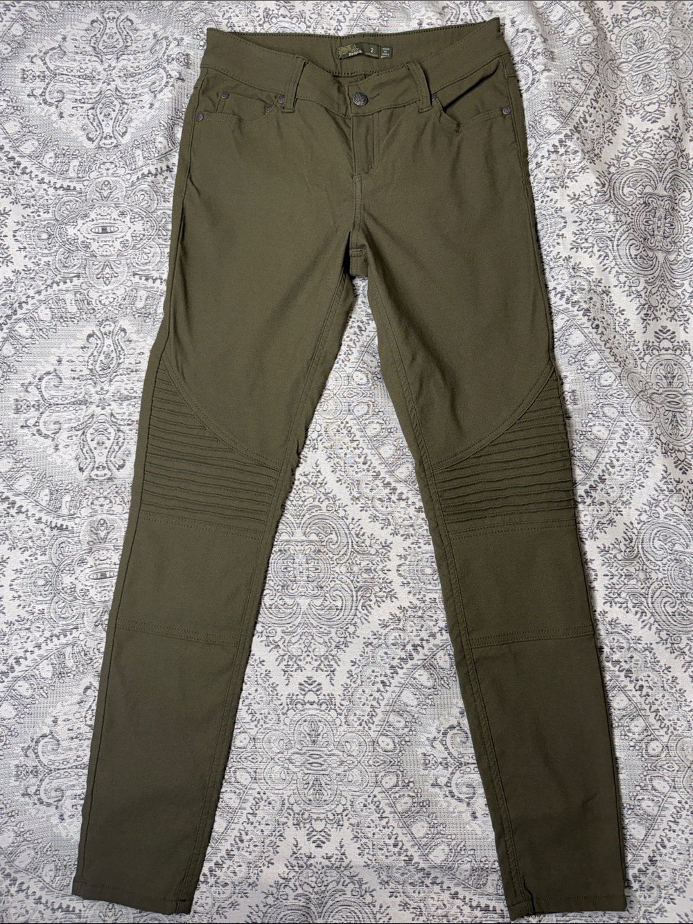 Olive Green Rana Moto-Style Skinny Pants - Size 2